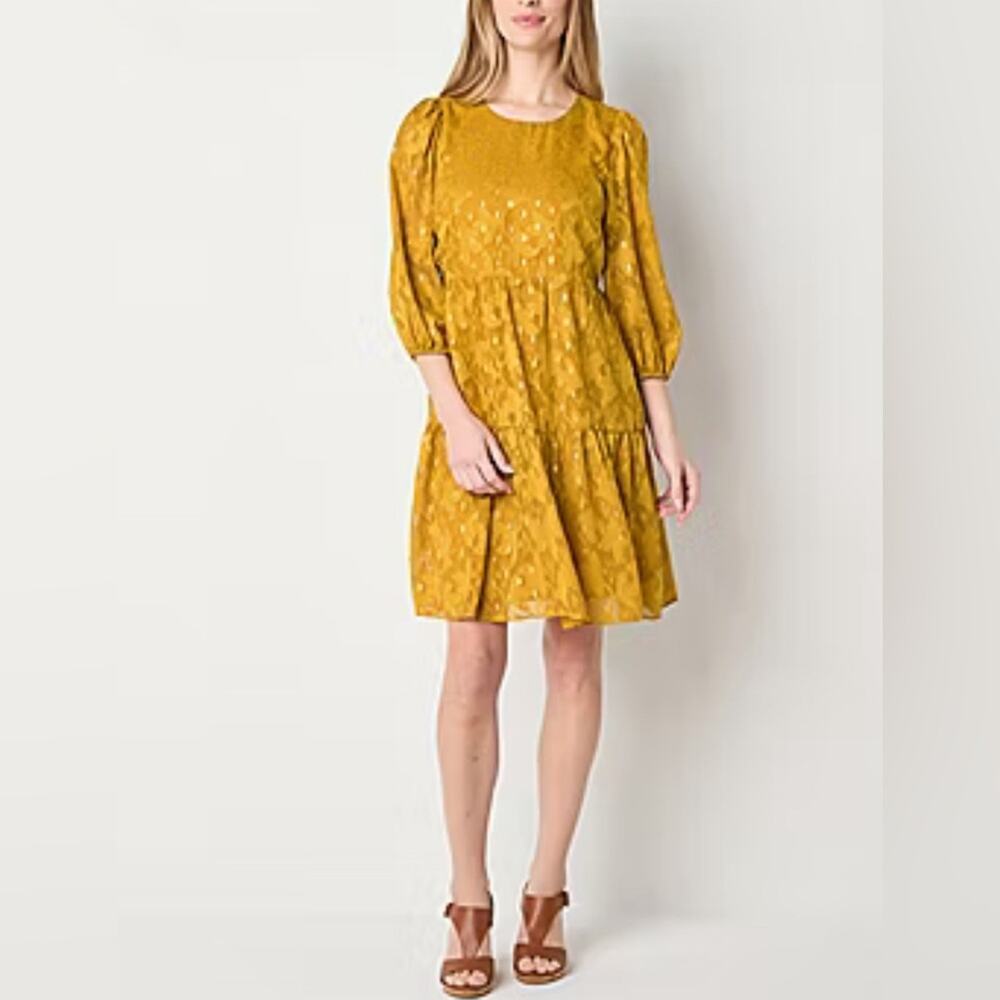 NWT Maia Womens 3/4 Sleeve Floral Babydoll Dress Plus Size 16 Feminine Lace NEW